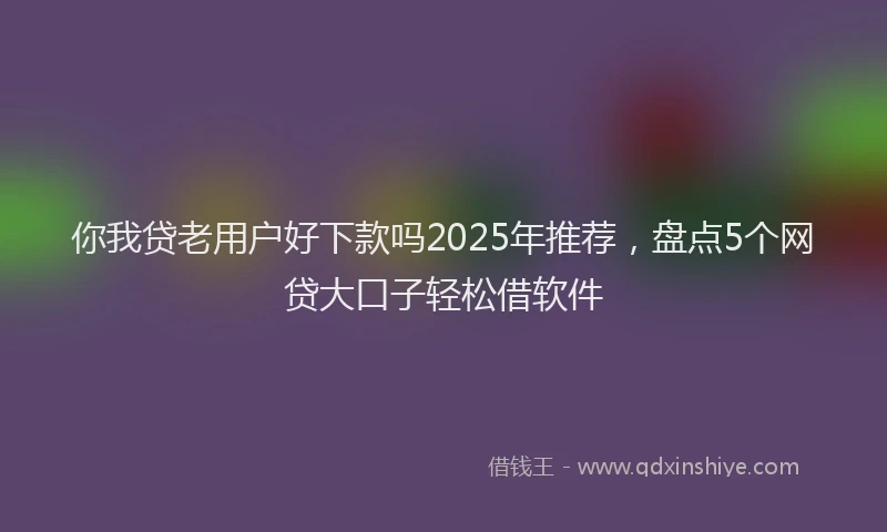 你我贷老用户好下款吗2025年推荐，盘点5个网贷大口子轻松借软件