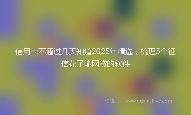 信用卡不通过几天知道2025年精选,梳理5个征信花了能网贷的软件