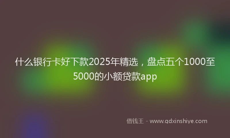 什么银行卡好下款2025年精选，盘点五个1000至5000的小额贷款app