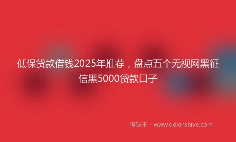 低保贷款借钱2025年推荐，盘点五个无视网黑征信黑5000贷款口子