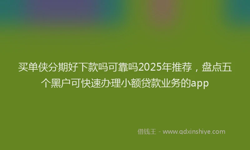买单侠分期好下款吗可靠吗2025年推荐，盘点五个黑户可快速办理小额贷款业务的app