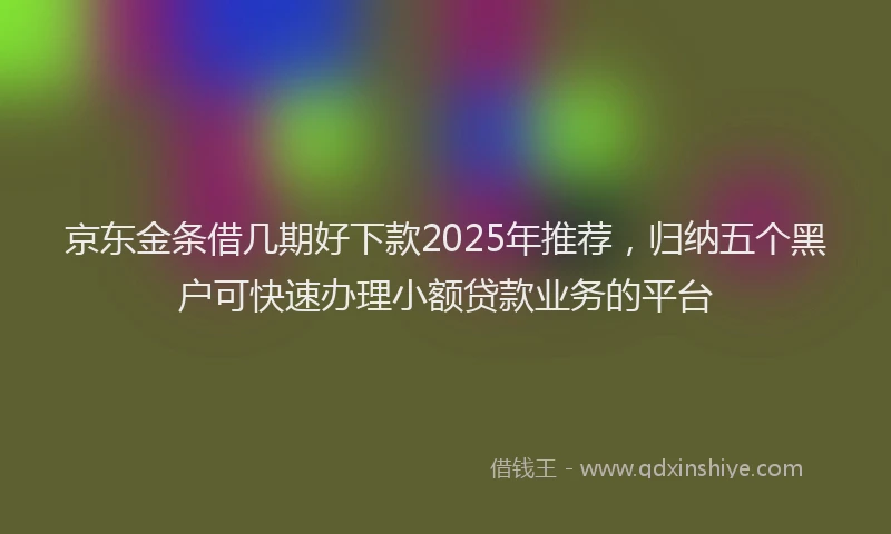 京东金条借几期好下款2025年推荐,归纳五个黑户可快速办理小额贷款业务的平台