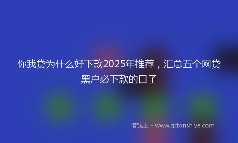 你我贷为什么好下款2025年推荐，汇总五个网贷黑户必下款的口子