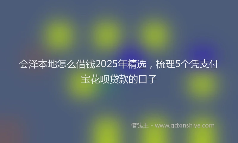 会泽本地怎么借钱2025年精选，梳理5个凭支付宝花呗贷款的口子