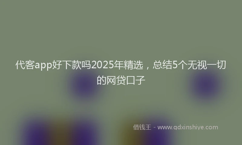 代客app好下款吗2025年精选,总结5个无视一切的网贷口子