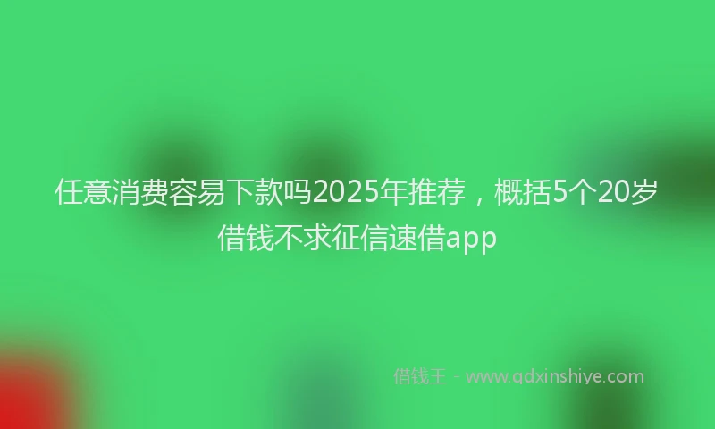 任意消费容易下款吗2025年推荐，概括5个20岁借钱不求征信速借app
