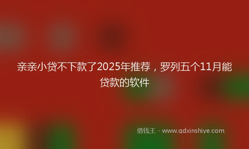 亲亲小贷不下款了2025年推荐，罗列五个11月能贷款的软件