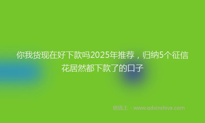 你我货现在好下款吗2025年推荐，归纳5个征信花居然都下款了的口子