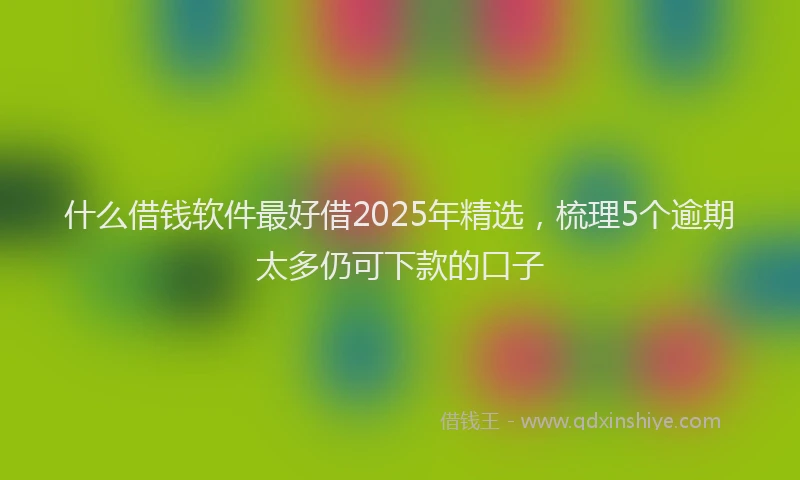 什么借钱软件最好借2025年精选,梳理5个逾期太多仍可下款的口子