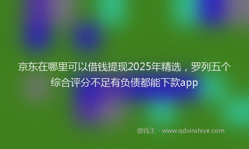 京东在哪里可以借钱提现2025年精选，罗列五个综合评分不足有负债都能下款app