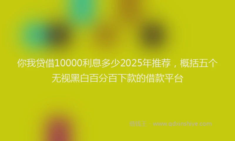 你我贷借10000利息多少2025年推荐，概括五个无视黑白百分百下款的借款平台