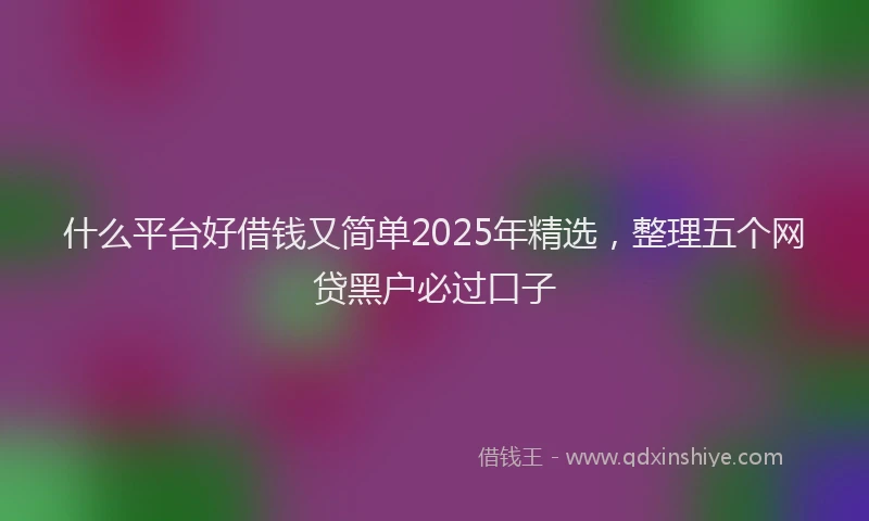 什么平台好借钱又简单2025年精选，整理五个网贷黑户必过口子
