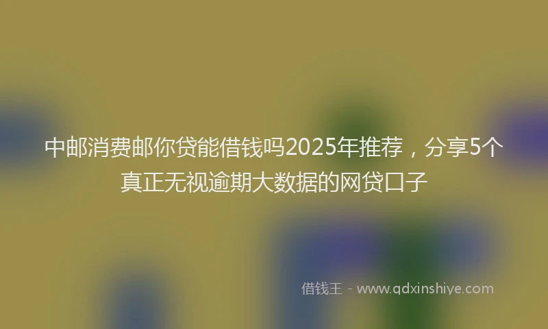 中邮消费邮你贷能借钱吗2025年推荐，分享5个真正无视逾期大数据的网贷口子