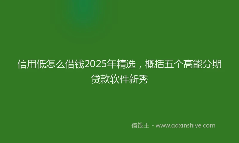 信用低怎么借钱2025年精选，概括五个高能分期贷款软件新秀