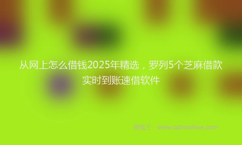 从网上怎么借钱2025年精选，罗列5个芝麻借款实时到账速借软件