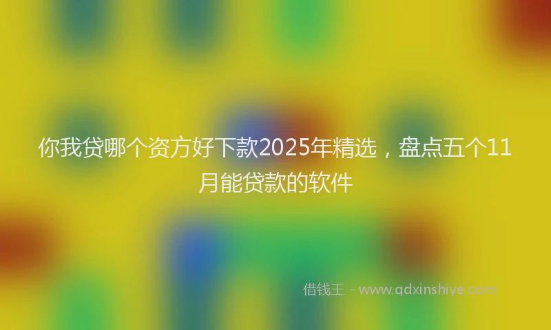你我贷哪个资方好下款2025年精选，盘点五个11月能贷款的软件