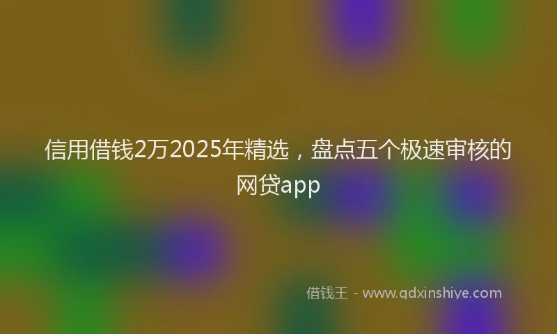信用借钱2万2025年精选，盘点五个极速审核的网贷app