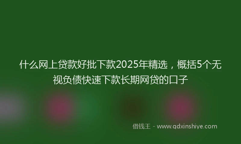什么网上贷款好批下款2025年精选，概括5个无视负债快速下款长期网贷的口子