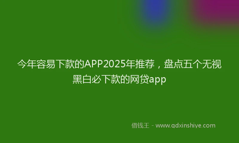 今年容易下款的APP2025年推荐，盘点五个无视黑白必下款的网贷app