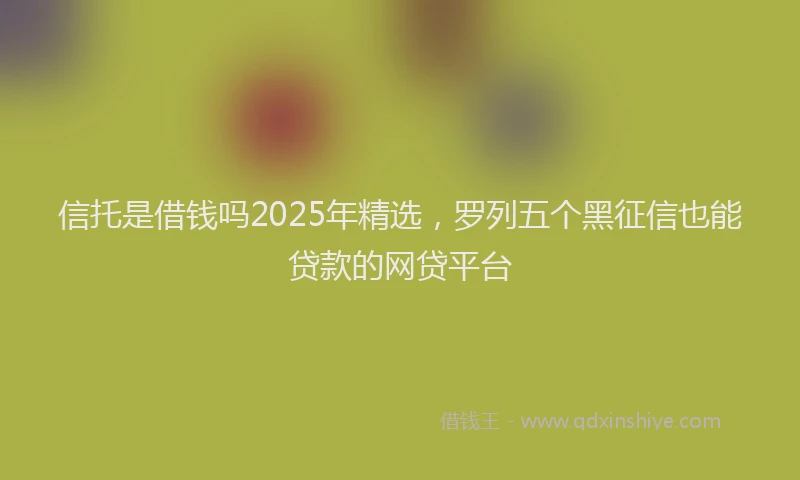 信托是借钱吗2025年精选，罗列五个黑征信也能贷款的网贷平台