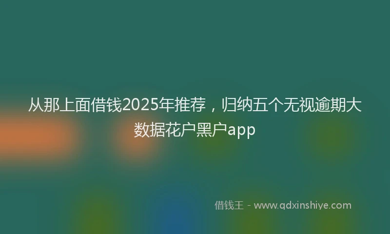 从那上面借钱2025年推荐，归纳五个无视逾期大数据花户黑户app
