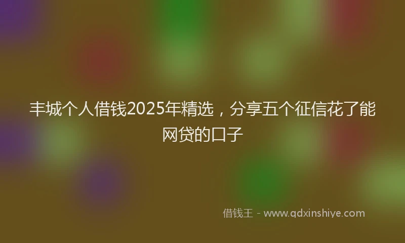 丰城个人借钱2025年精选，分享五个征信花了能网贷的口子