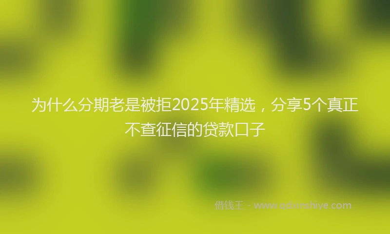 为什么分期老是被拒2025年精选，分享5个真正不查征信的贷款口子
