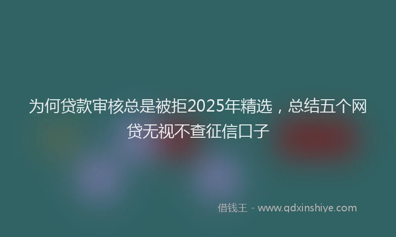 为何贷款审核总是被拒2025年精选，总结五个网贷无视不查征信口子