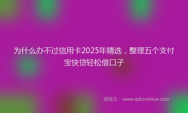 为什么办不过信用卡2025年精选，整理五个支付宝快贷轻松借口子