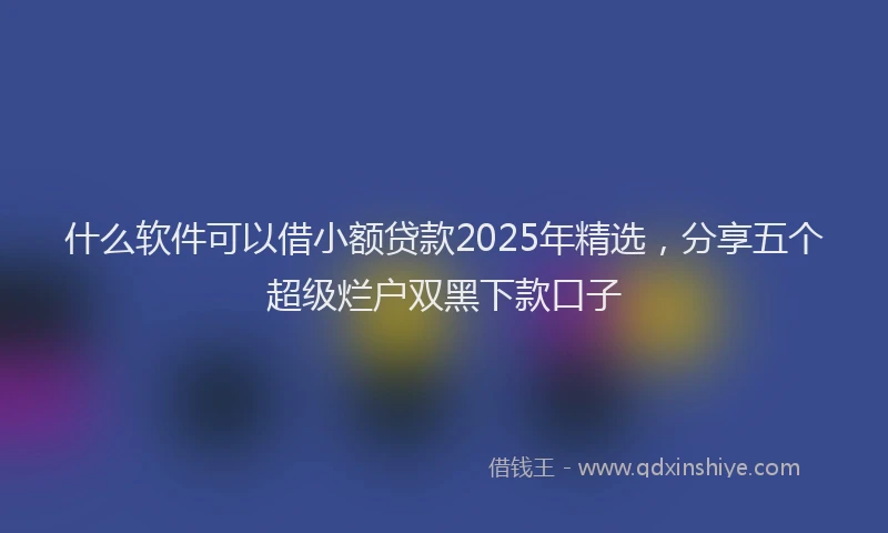 什么软件可以借小额贷款2025年精选,分享五个超级烂户双黑下款口子