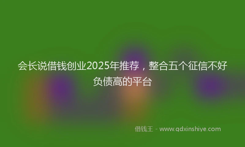 会长说借钱创业2025年推荐，整合五个征信不好负债高的平台