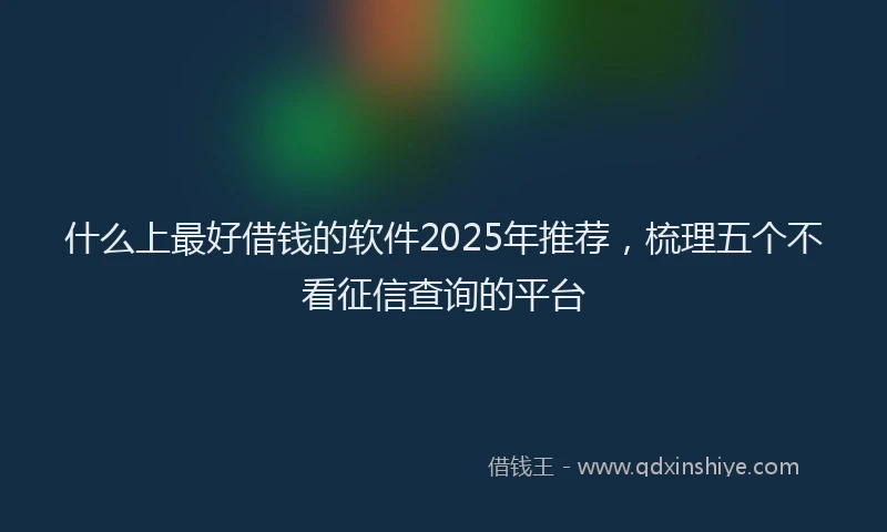 什么上最好借钱的软件2025年推荐，梳理五个不看征信查询的平台