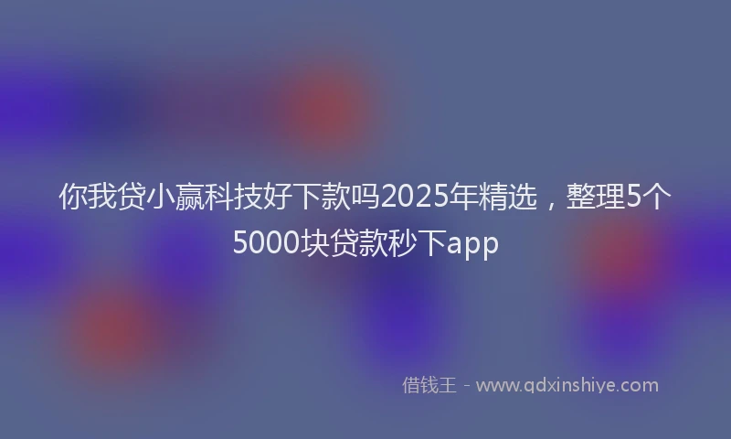 你我贷小赢科技好下款吗2025年精选，整理5个5000块贷款秒下app