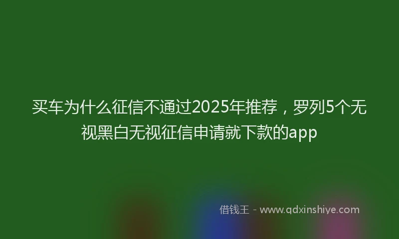 买车为什么征信不通过2025年推荐，罗列5个无视黑白无视征信申请就下款的app