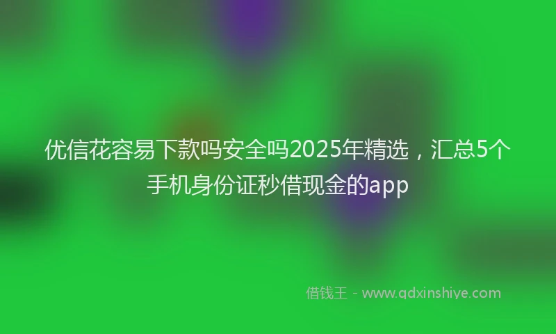 优信花容易下款吗安全吗2025年精选,汇总5个手机身份证秒借现金的app