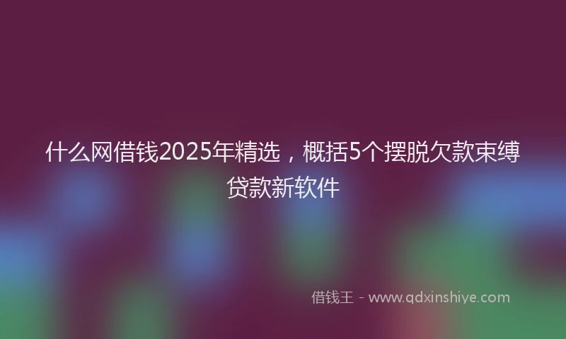 什么网借钱2025年精选,概括5个摆脱欠款束缚贷款新软件