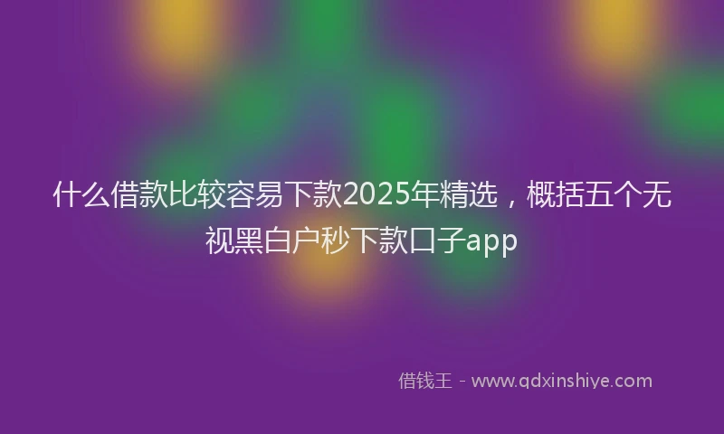 什么借款比较容易下款2025年精选，概括五个无视黑白户秒下款口子app