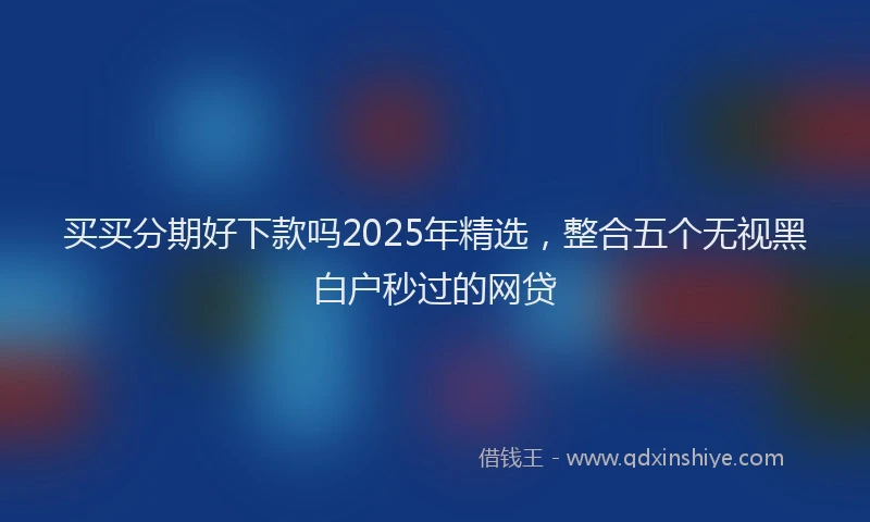 买买分期好下款吗2025年精选，整合五个无视黑白户秒过的网贷