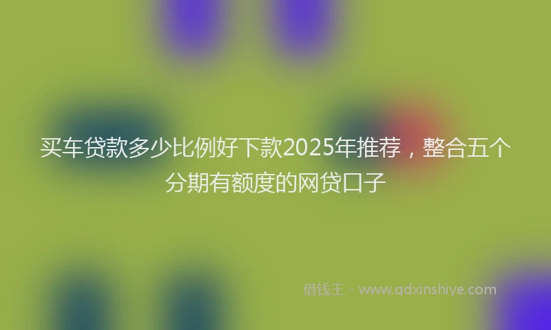 买车贷款多少比例好下款2025年推荐，整合五个分期有额度的网贷口子