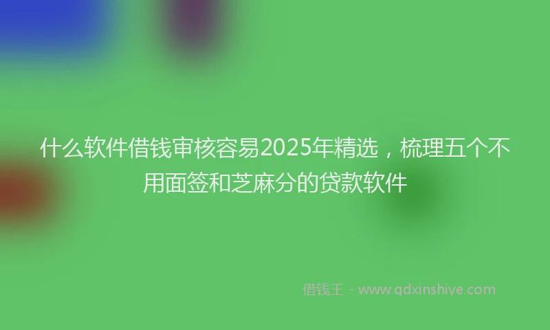 什么软件借钱审核容易2025年精选，梳理五个不用面签和芝麻分的贷款软件