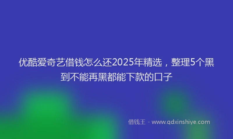 优酷爱奇艺借钱怎么还2025年精选，整理5个黑到不能再黑都能下款的口子
