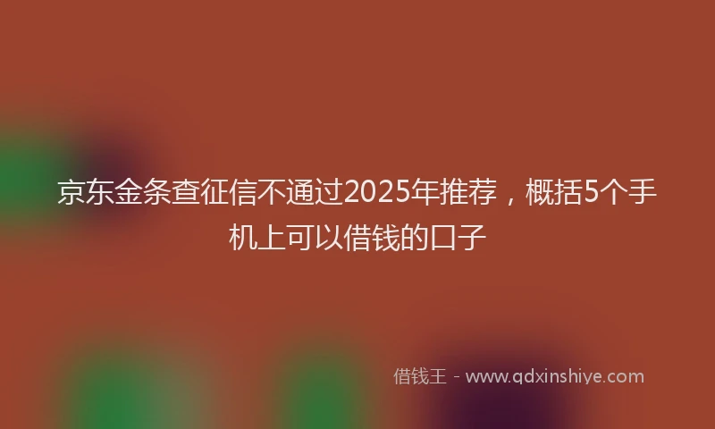 京东金条查征信不通过2025年推荐，概括5个手机上可以借钱的口子