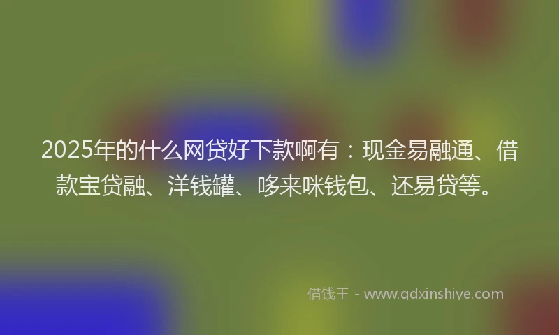 2025年的什么网贷好下款啊有：现金易融通、借款宝贷融、洋钱罐、哆来咪钱包、还易贷等。