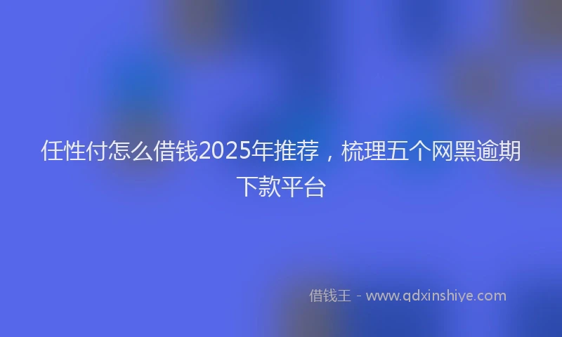 任性付怎么借钱2025年推荐，梳理五个网黑逾期下款平台