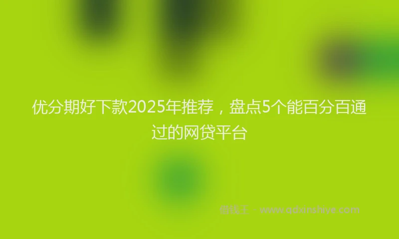 优分期好下款2025年推荐，盘点5个能百分百通过的网贷平台