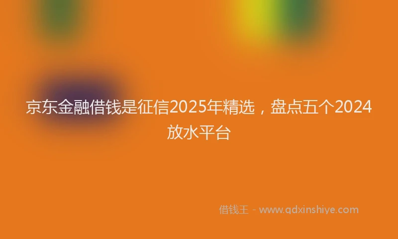 京东金融借钱是征信2025年精选，盘点五个2024放水平台