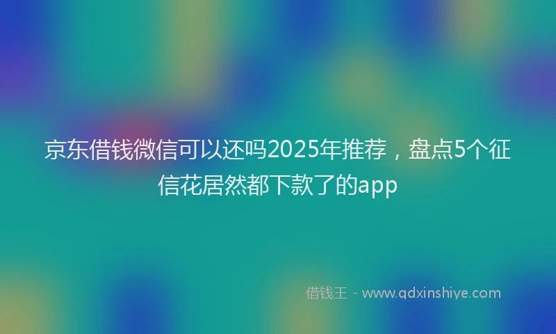 京东借钱微信可以还吗2025年推荐，盘点5个征信花居然都下款了的app