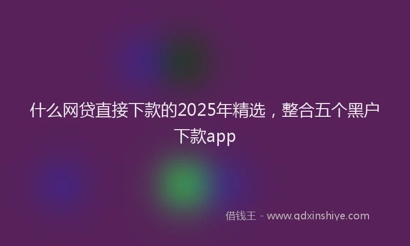 什么网贷直接下款的2025年精选，整合五个黑户下款app