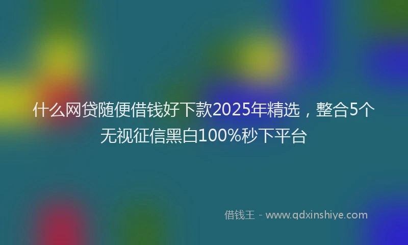 什么网贷随便借钱好下款2025年精选，整合5个无视征信黑白100%秒下平台