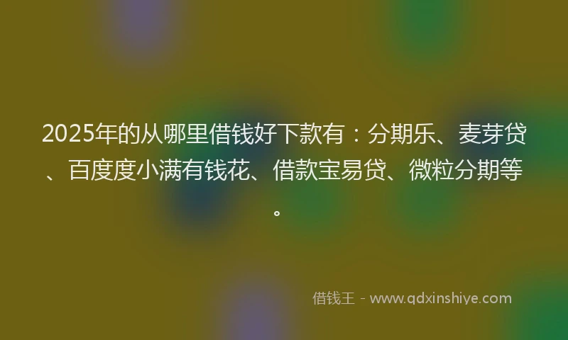 2025年的从哪里借钱好下款有：分期乐、麦芽贷、百度度小满有钱花、借款宝易贷、微粒分期等。